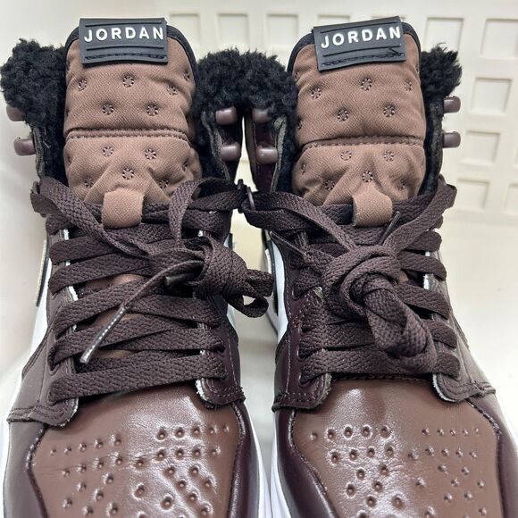 Nike Air Jordan 1 Mid SE Shoes Youth Size 6.5Y Brown Sherpa Fleece DC7723-200 - Picture 9 of 14
